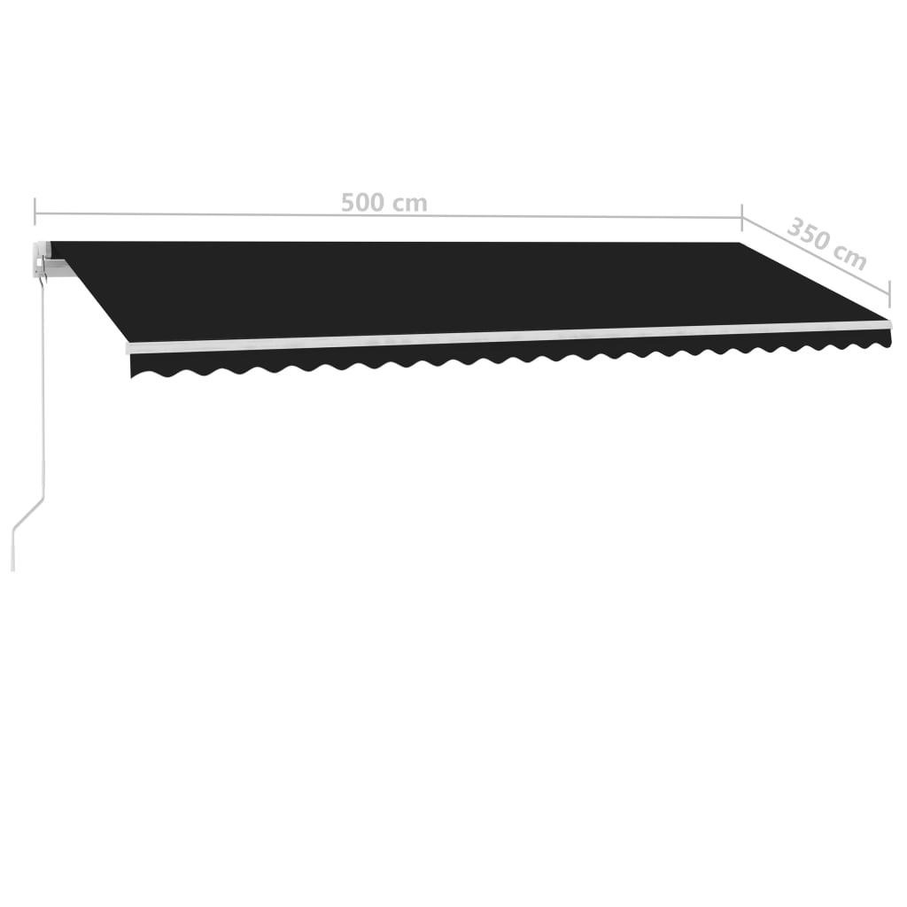 vidaXL Tenda Sole Retrattile Manuale con Palo 500x350 cm Antracite