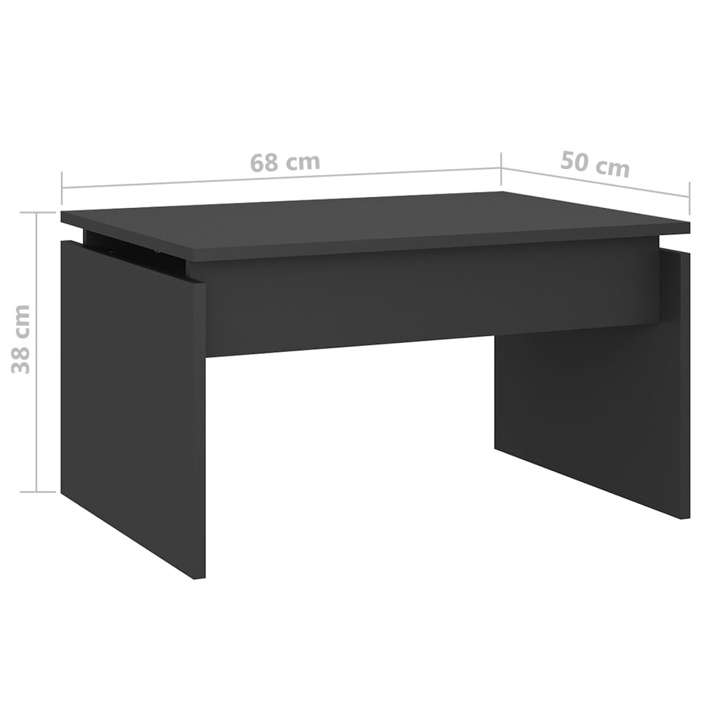 vidaXL Tavolino da Salotto Grigio 68x50x38 cm Legno Multistrato