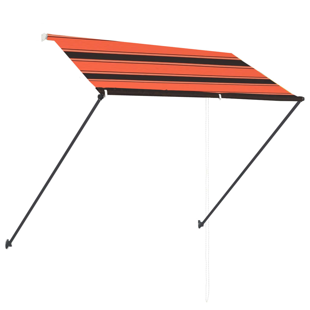 vidaXL Tenda da Sole Retrattile con LED 250x150 cm Arancione e Marrone