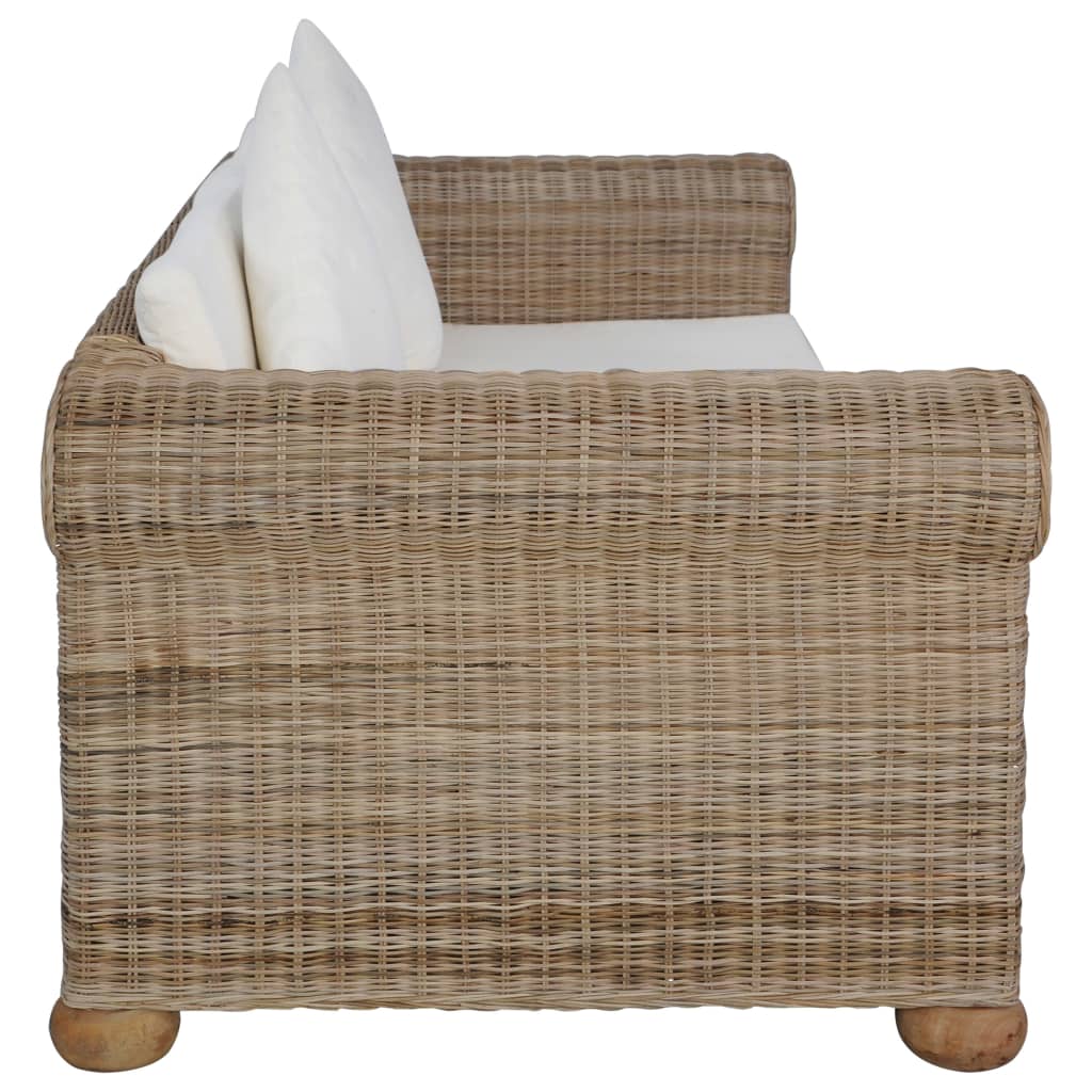 vidaXL Set di Divani 2 pz con Cuscini in Rattan Naturale