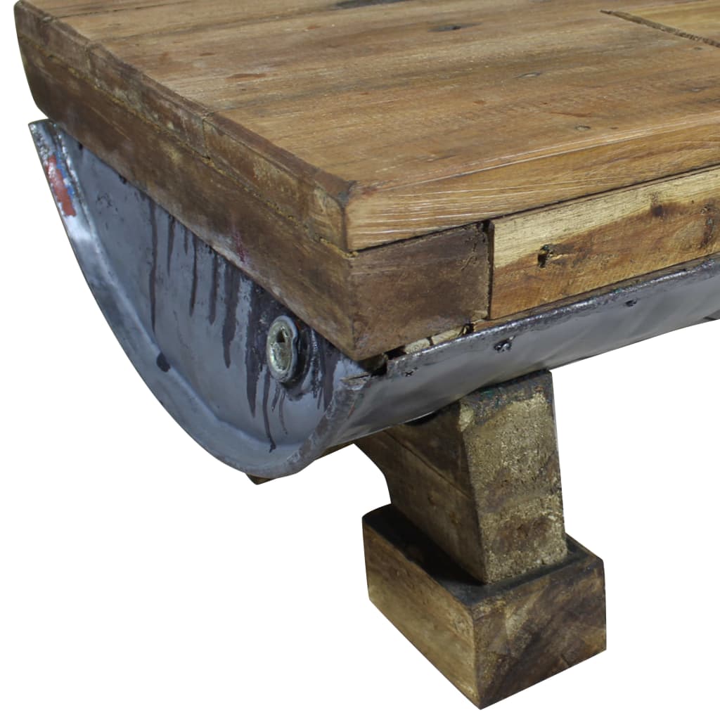 vidaXL Tavolino da Salotto in Legno Massello di Recupero 90x50x35 cm