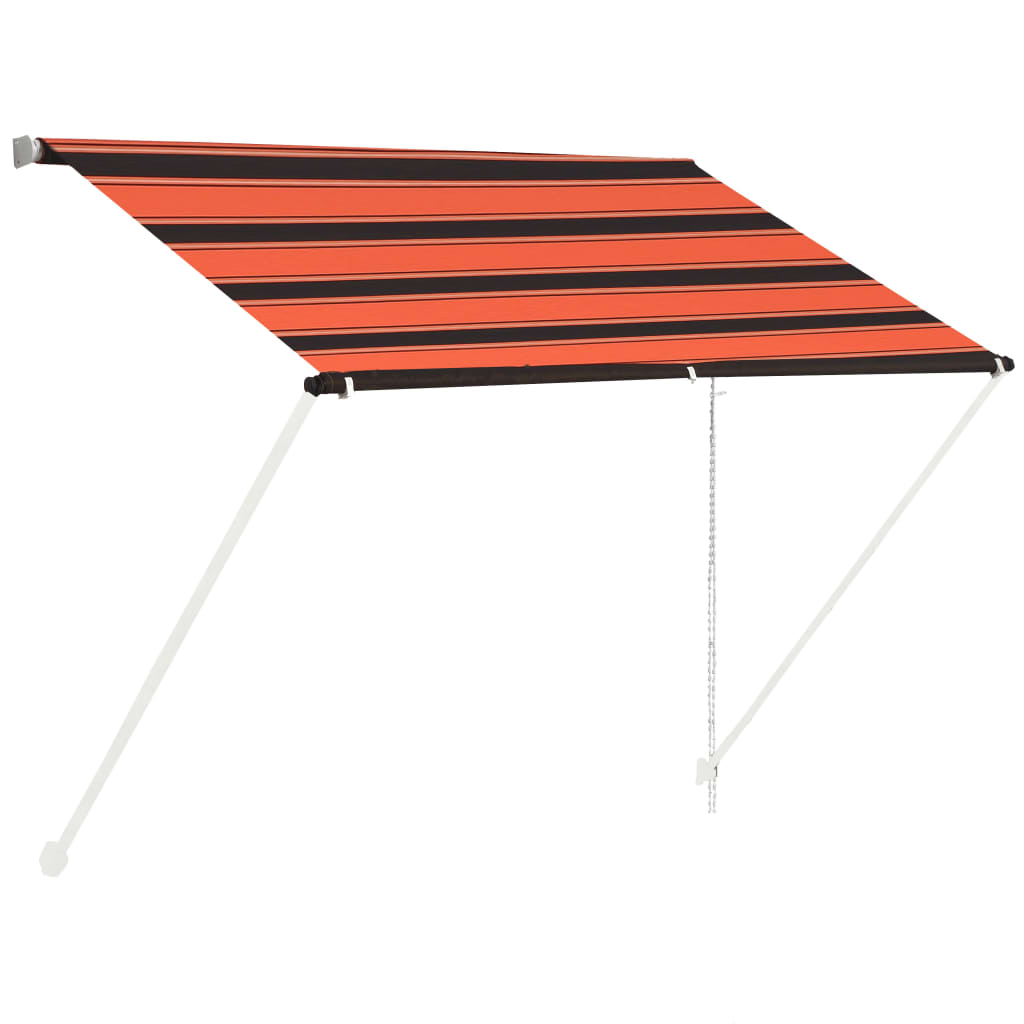vidaXL Tenda da Sole Retrattile con LED 100x150 cm Arancione e Marrone