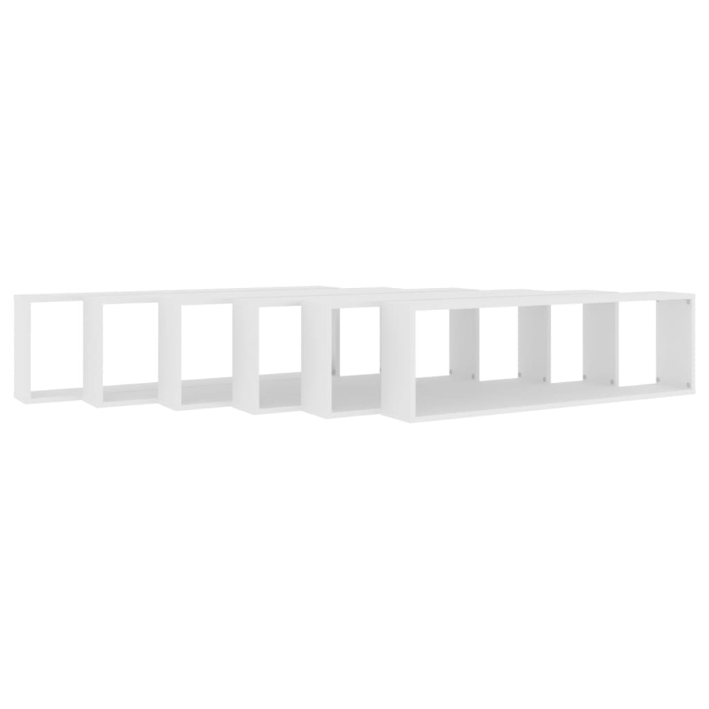 2 Mensole A Cubo In Multistrato 100x15x30 Cm Bianche, Robuste E Resistenti Per Parete