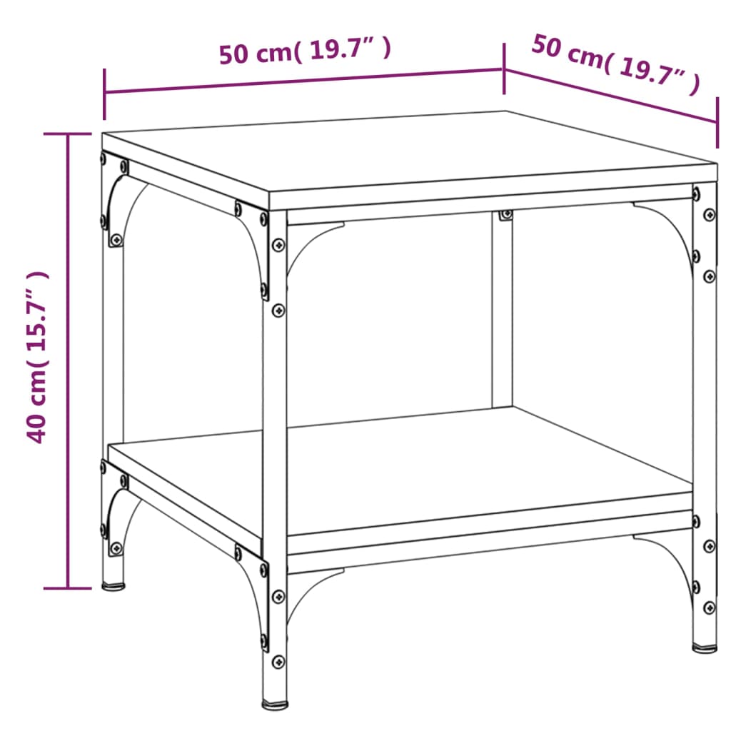 vidaXL Tavolino da Salotto Rovere Sonoma 50x50x40 cm Legno Multistrato