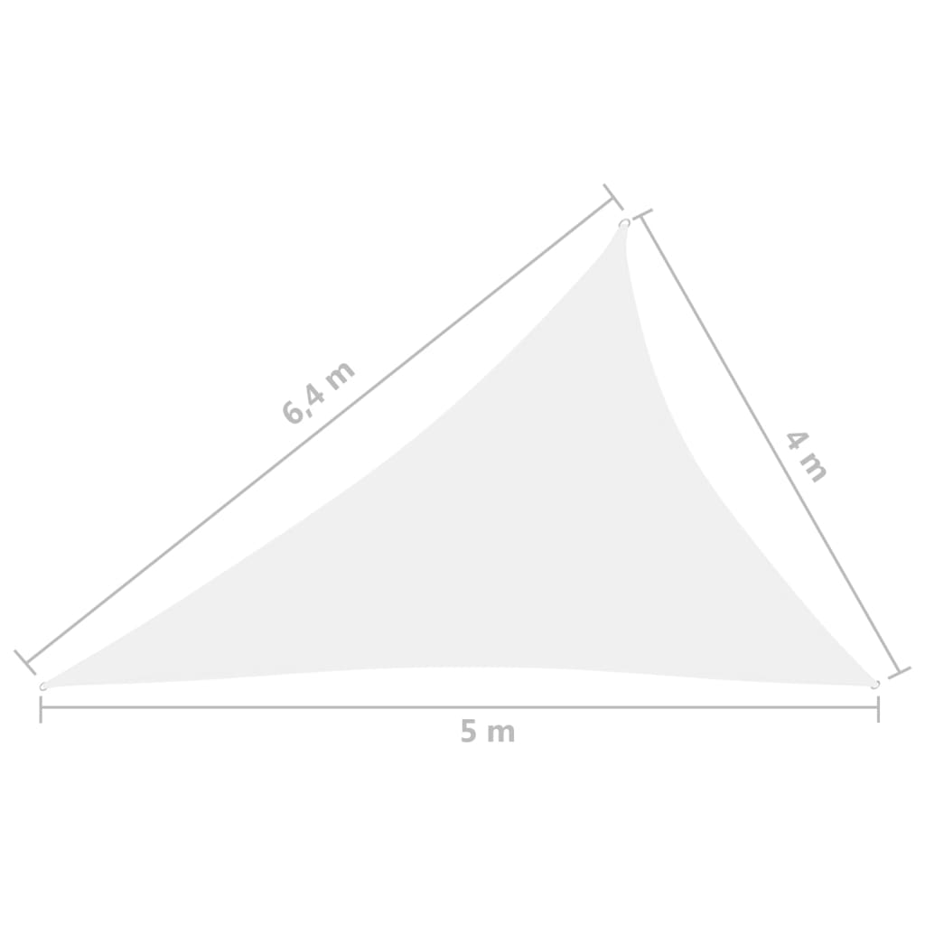 vidaXL Parasole a Vela Oxford Triangolare 4x5x6,4 m Bianco