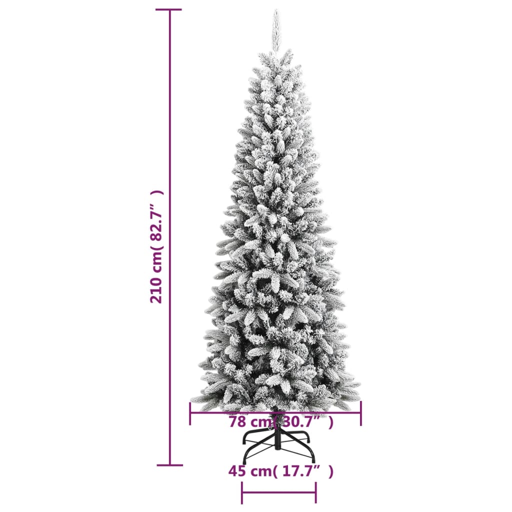 vidaXL Albero di Natale Artificiale con Neve Floccata 210 cm PVC e PE