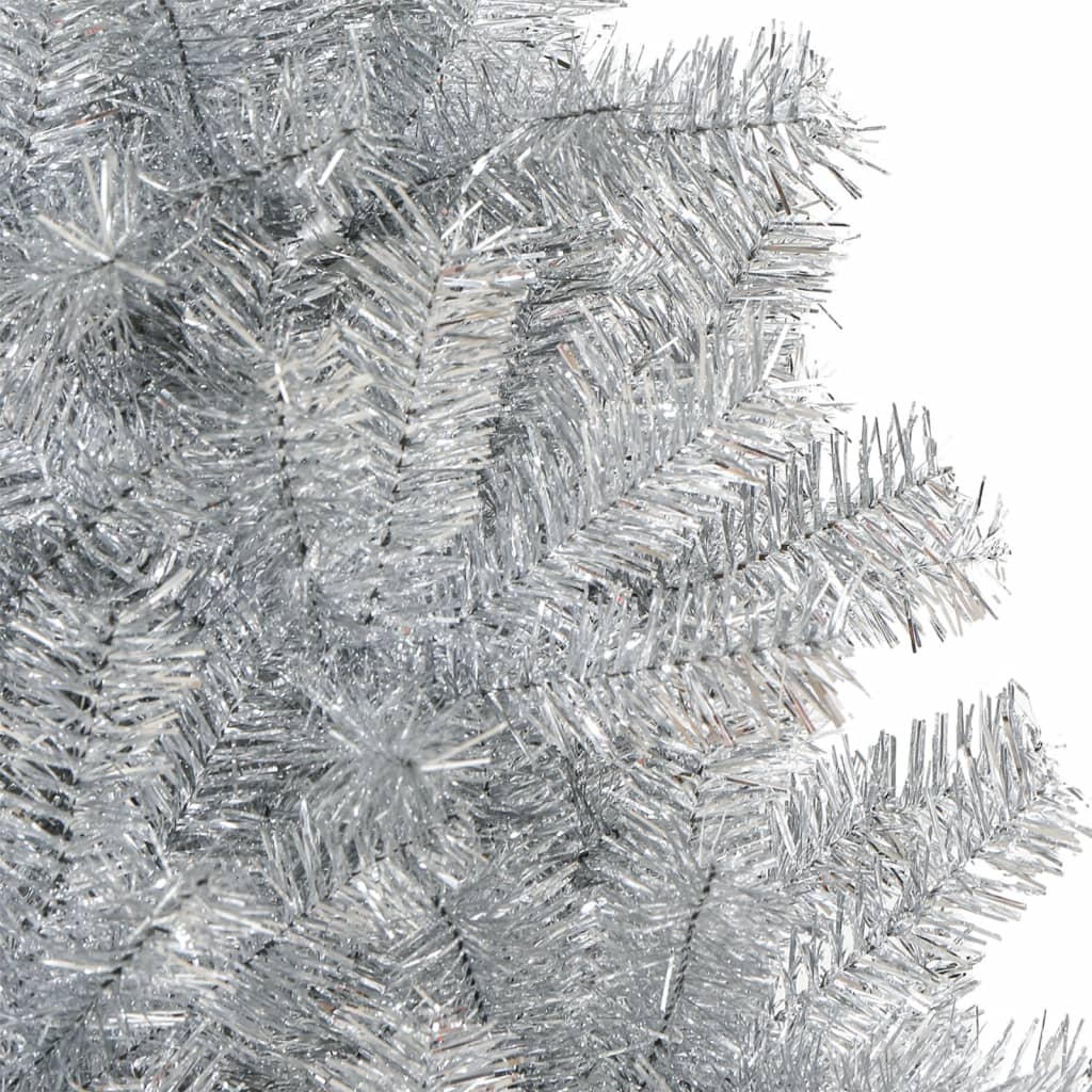 vidaXL Albero di Natale Artificiale con Supporto Argento 240 cm PET