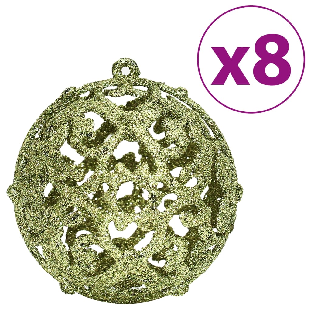 vidaXL Palline di Natale 100 pz Verde Chiaro 3 / 4 / 6 cm