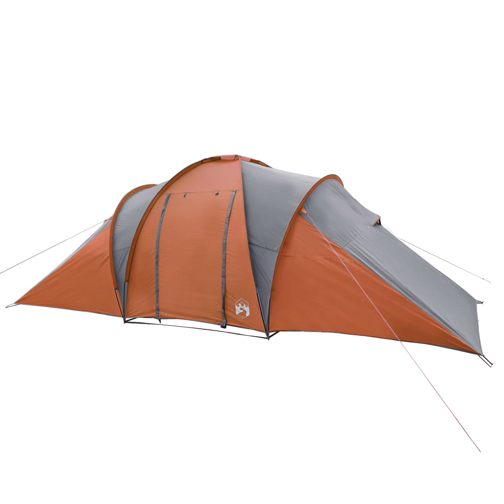 vidaXL Tenda da Campeggio a Cupola 6 Persone Grigio e Arancione