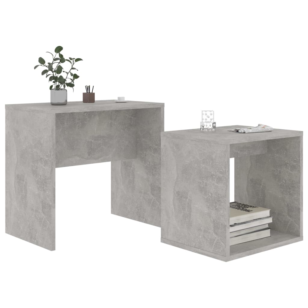 vidaXL Set Tavolini da Salotto Grigio Cemento 48x30x45 cm Multistrato