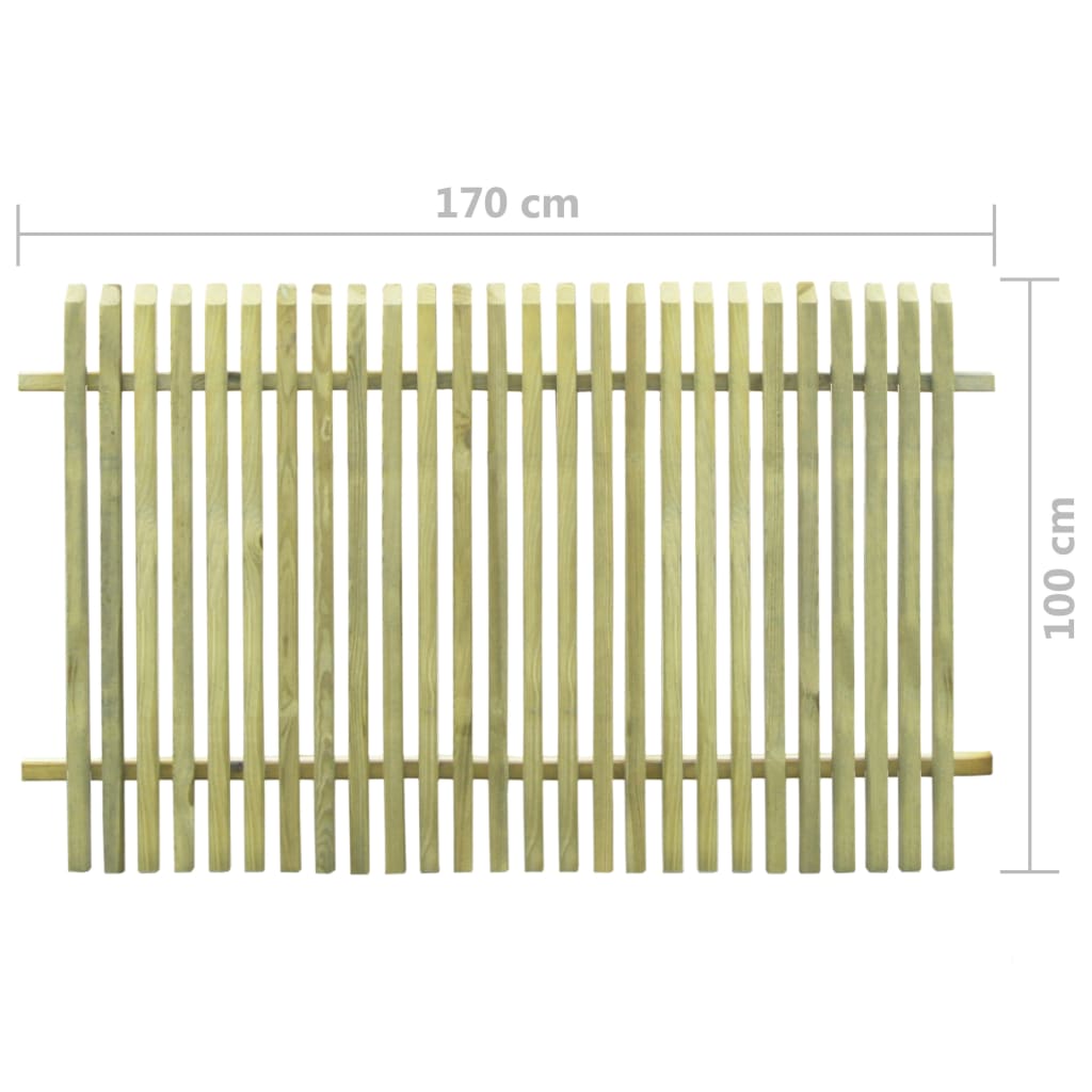 vidaXL Recinzione da Giardino in Legno di Pino Impregnato 170x100 cm
