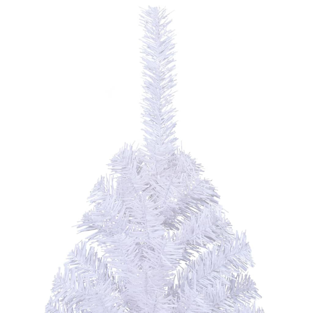 vidaXL Albero di Natale Artificiale Metà con Supporto Bianco 240cm PVC