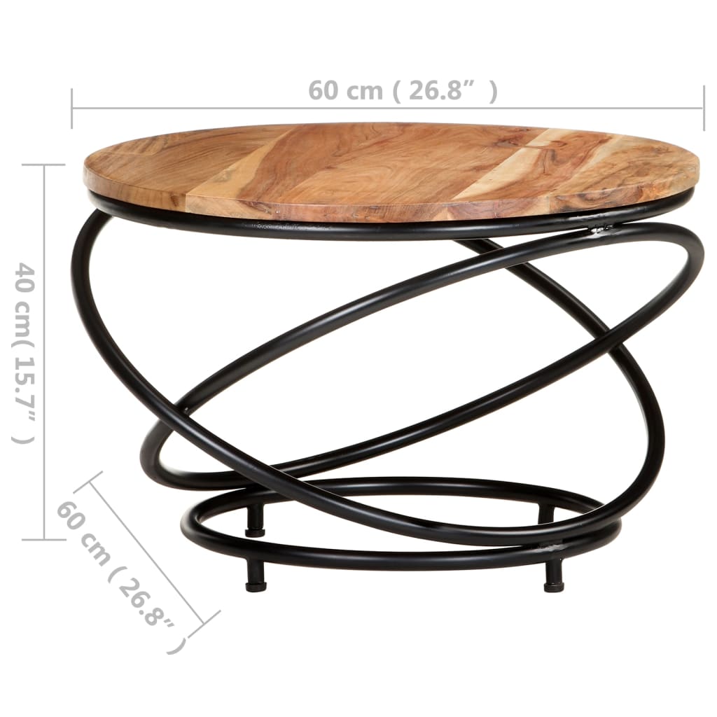 vidaXL Tavolino da Caffè 60x60x40 cm in Legno Massello di Acacia