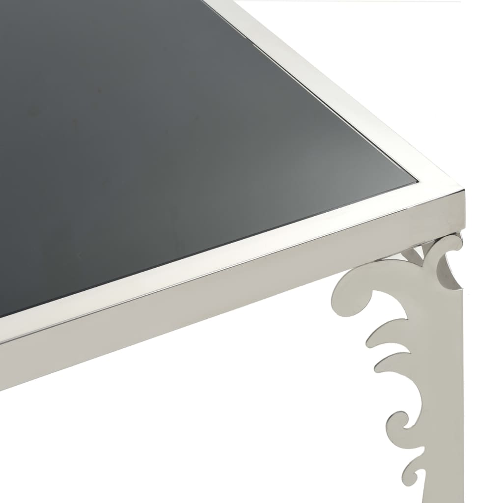 vidaXL Tavolino da Caffè Specchiato in Acciaio Inox e Vetro 80x60x44cm