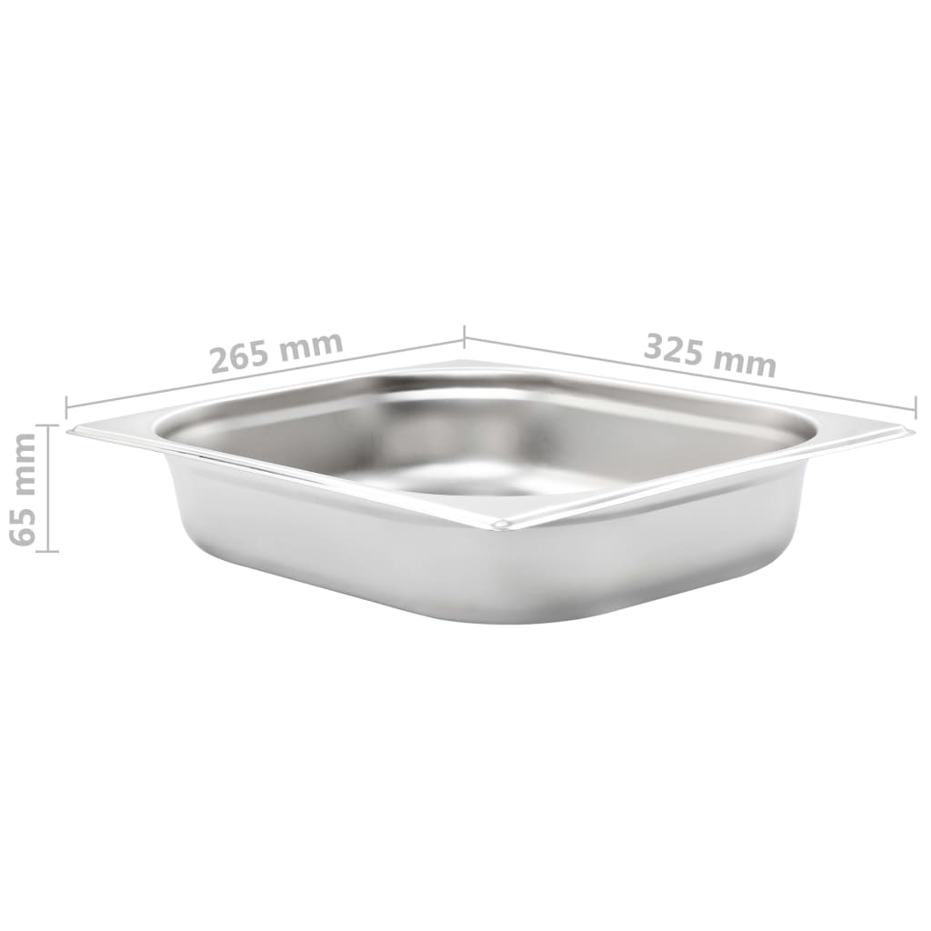 vidaXL Contenitori Gastronorm 4 pz GN 1/2 65 mm in Acciaio Inox