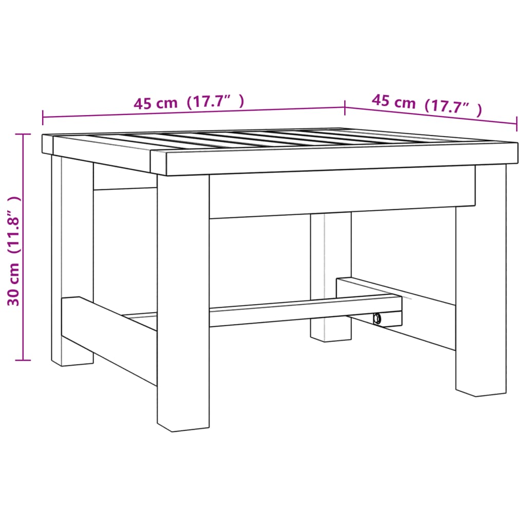 vidaXL Tavolino da Salotto 45x45x30 cm in Legno Massello di Teak