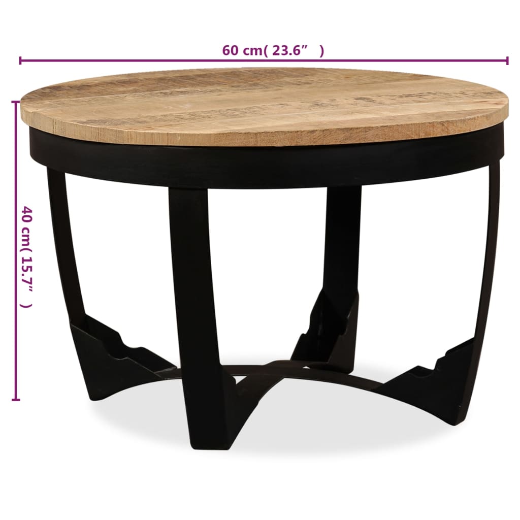 vidaXL Tavolino da Salotto in Legno Massello Grezzo di Mango 60x40 cm