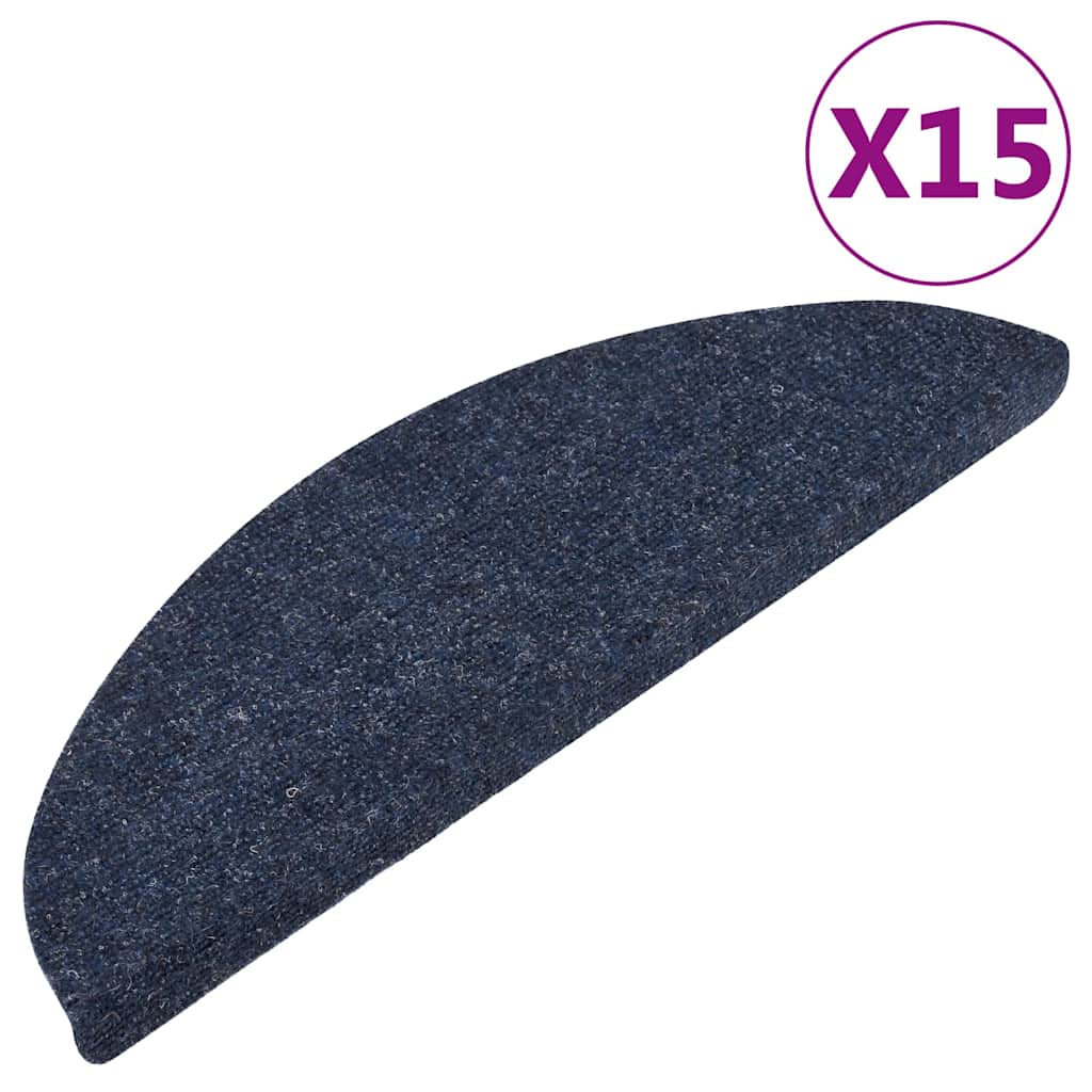 VidaXL Tappetini Antiscivolo Per Scale Autoadesivi | 5 Pezzi 56x17x3 Cm, Blu Semicircolari, In Polipropilene, Lavabili, Antirumore